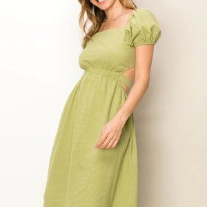 Artemisia Green Puff Sleeve Dress